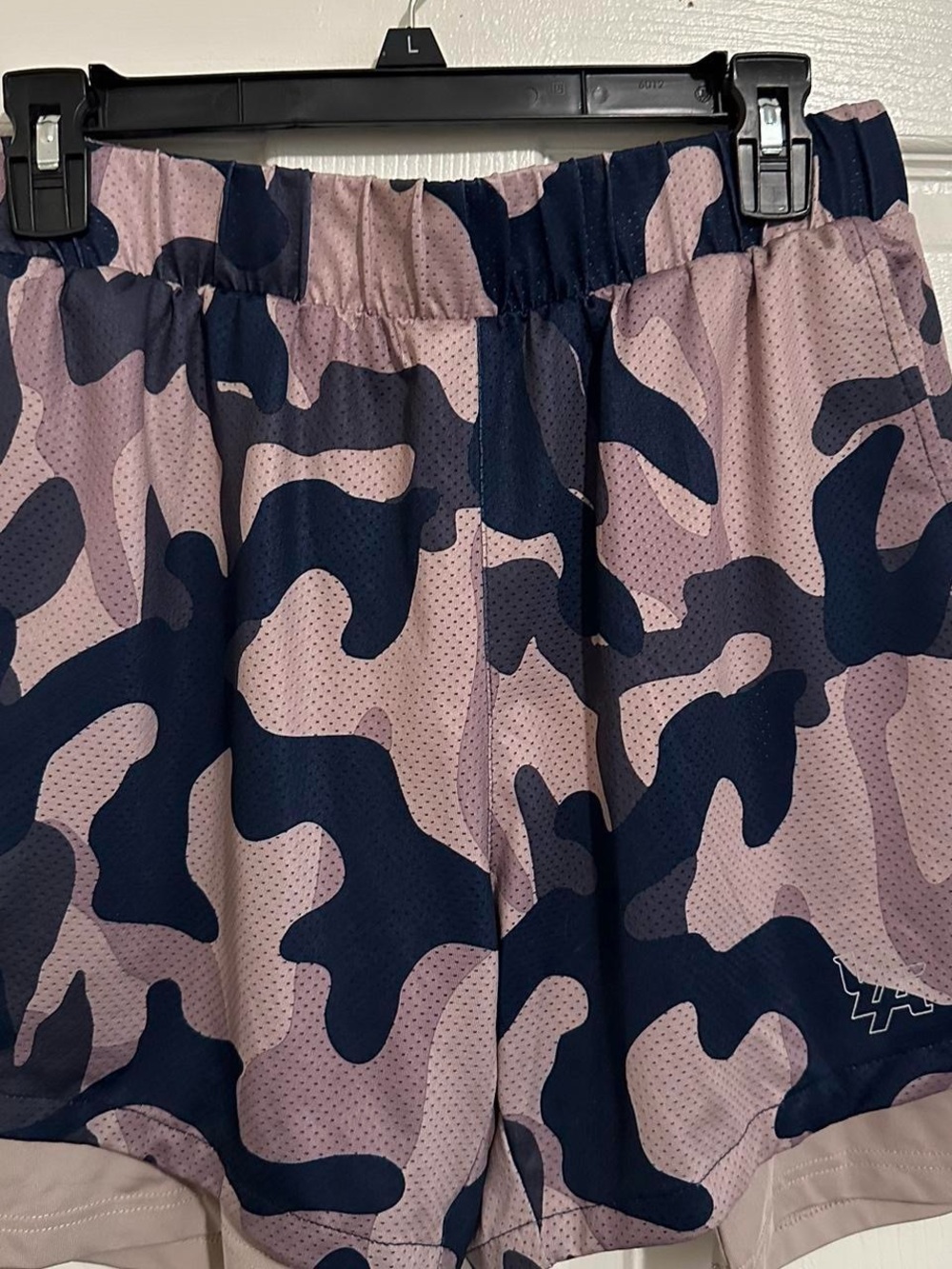 YoungLA Pink and Navy Camo Athletic Shorts